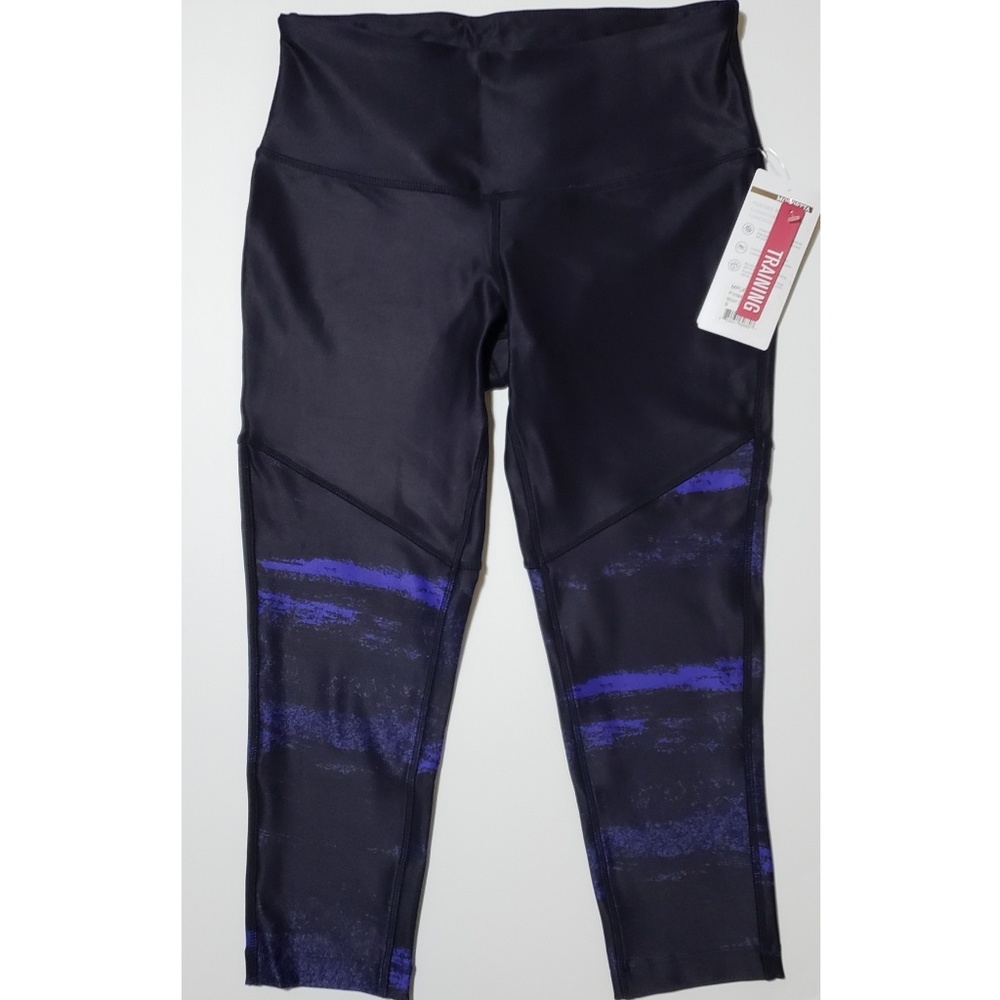 NWT Mondetta Navy Marble Print Capri Leggings